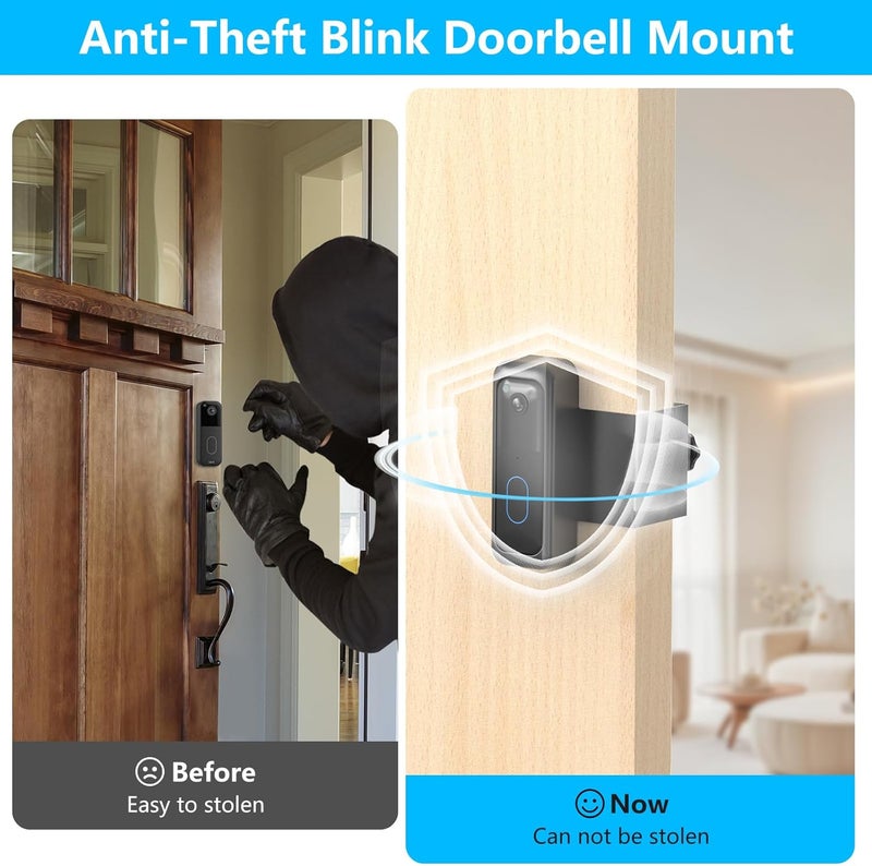 SENLEG Blink Doorbell Mount, No-Drilling Anti-Theft Doorbell Mount Bracket for Blink Doorbell Camera(2nd Gen), Accessories for Apartments, Businesses, Not for Security Door - Image 5